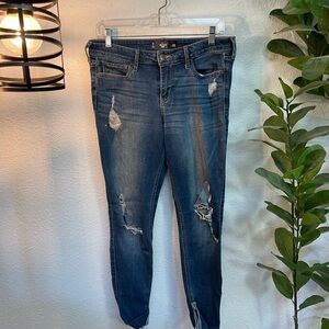 Hollister Dark Blue Distressed Skinny Jeans